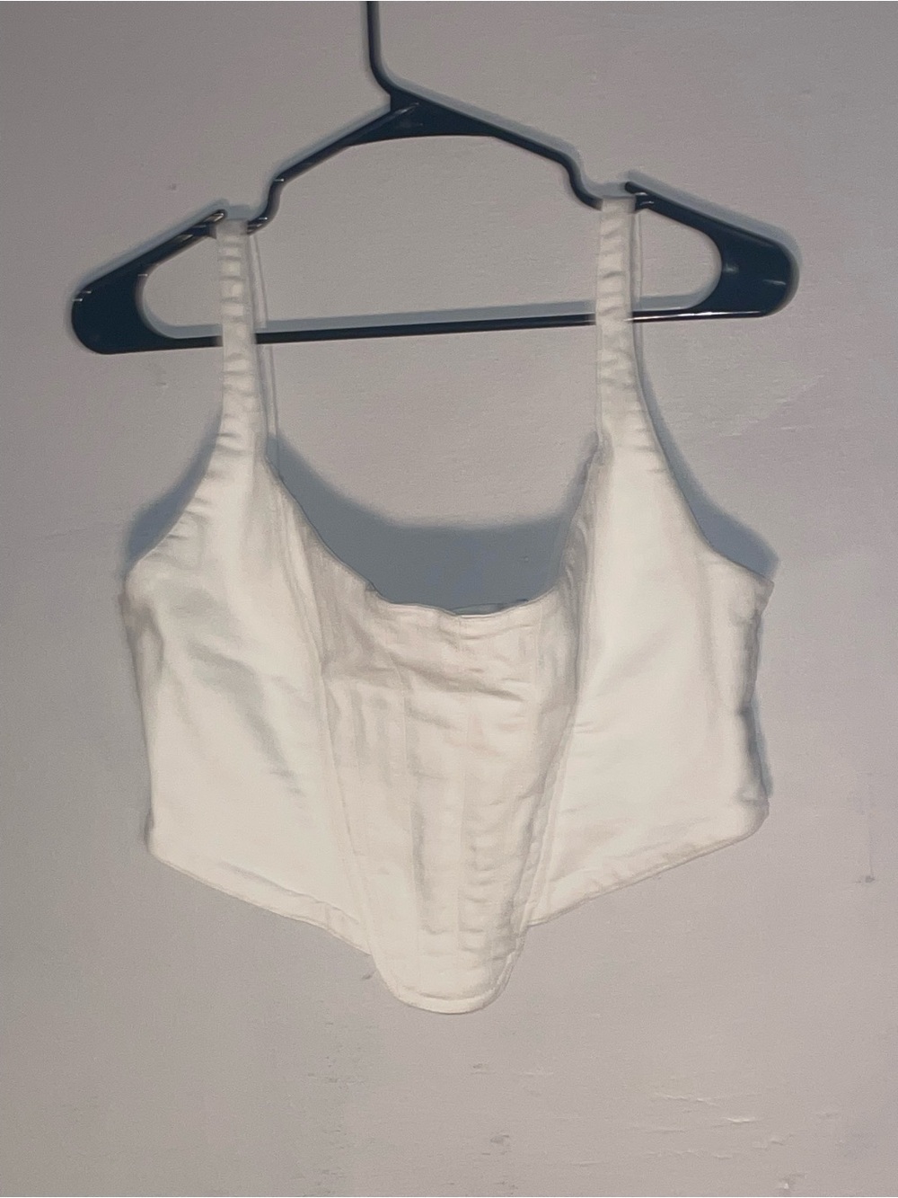 Zara White Cropped Bustier Top